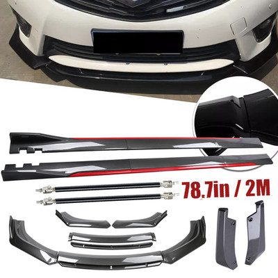 For BMW G20 330i M340i Carbon Fiber Look Front Lip Chin Bumper Side Skirt Strut