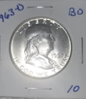 1963-D 50C Franklin Half Dollar. Uncirculated BU High Grade