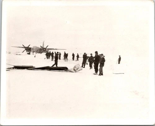 Vtg WW2 Military Plane Snowstorm Airfield Photo 394th Bomber Group