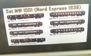LS Models H0 MW 1001 Set "Nord Express 1936" con 7 carrozze KK illuminazione interna. P84