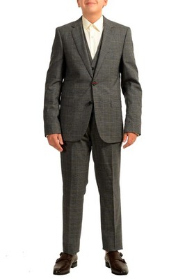 Hugo Boss Men's ''Astian/Hets182V1'' Extra Slim Fit 100% Wool Suit US 34R IT 44R