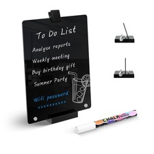 Acrylic Black Dry Erase Board with Stand - 12 x 8 Small Desktop Whiteboard ...