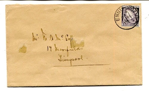 Ireland 1923 (11th May) definitive 5d. on plain f.d.c. Enniscorthy to Liverpool