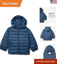 Durable Water-Resistant Insulated Puffer Jacket for Boys - Navy Medium Size