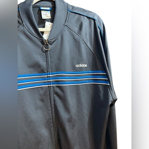 Adidas Herren dunkelgrau Full Zip Bomber Trainingsjacke Retro Vibes zeitloser Stil L - Bild 4 von 9