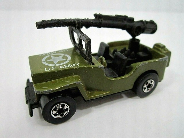 VINTAGE 1970 MATTEL HOT WHEELS US ARMY JEEP GUNSLINGER REDLINE ERA CAR 