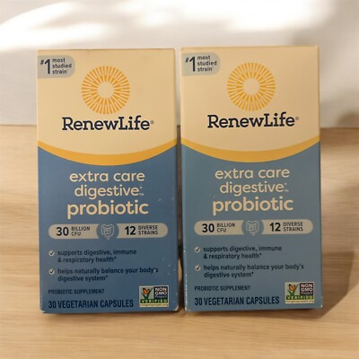 RenewLife Extra Care Digestive Probiotic 30 Bil CFU  Exp. +03/2025 Set 2