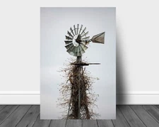 Windmill Metal Print: Oklahoma Farm Country Rustic Farmhouse Rural Wall Art