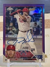 2023 Topps Chrome Update DONNY SANDS Purple Refractor AUTO /250 RC - Phillies TB