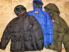 New Mens Nautica Puffer Coat Water Resistant Cobalt Blue Olive Black M L XL 2XL