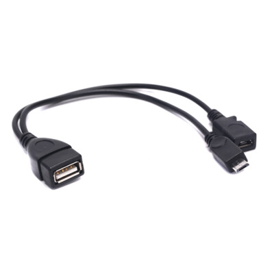 OTG Power Splitter Y-Kabel Micro USB Stecker auf USB A Stecker Buchse Adapter