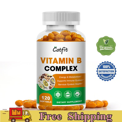 Vitamin B Complex-120 Tablets High Strength B1 B2 B3 B5 B6 B12 Support Immune