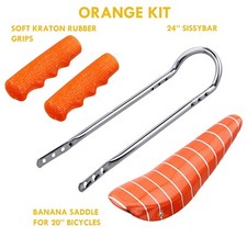 20" ORANGE SPARKLE Stingray Krate Bicycle BANANA SEAT SISSY BAR Grips Included.