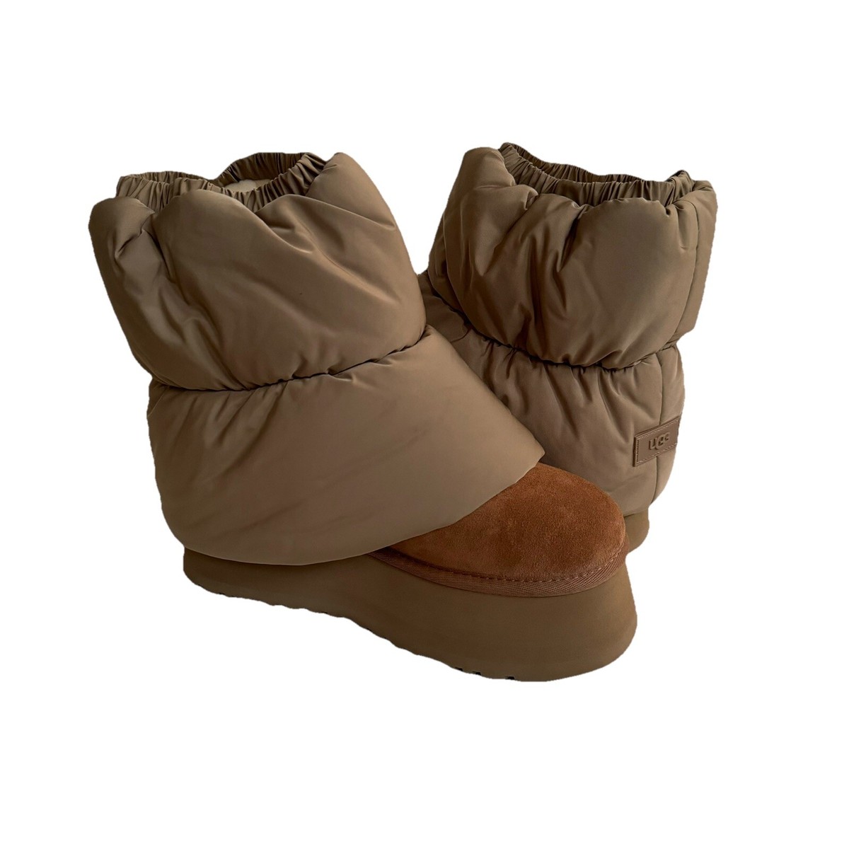 UGG CLASSIC MINI DIPPER PUFFER AMPHORA CHESTNUT PLATFORM BOOT US 6