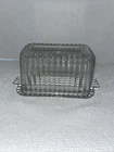 VTG Clear Glass Butter Cheese dish cover 6" rectangular Anchor Hocking Fire King