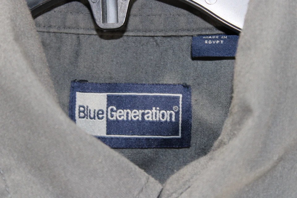 Camisa de vestir Blue Generation manga larga gris oscuro talla grande Foto 3 de 4