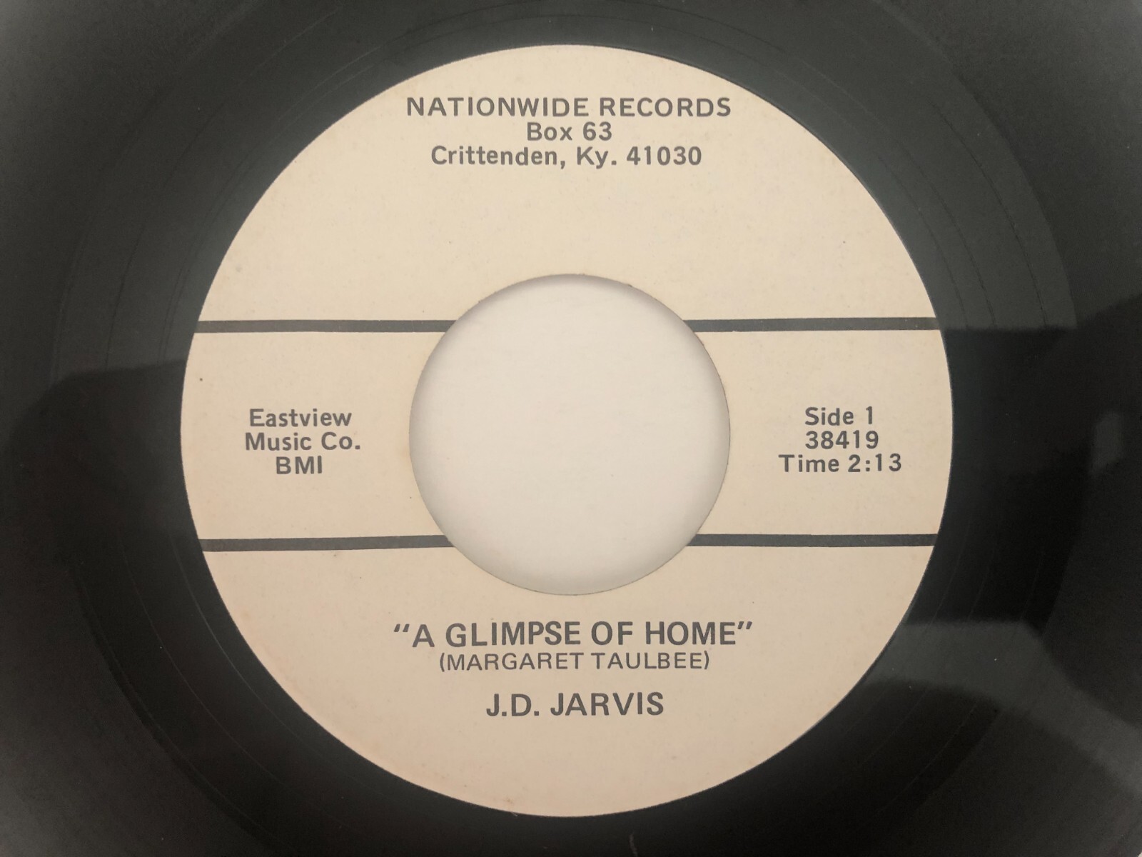 Bluegrass Gospel 45 J.D. JARVIS A Glimpse Of Home NATIONWIDE hear