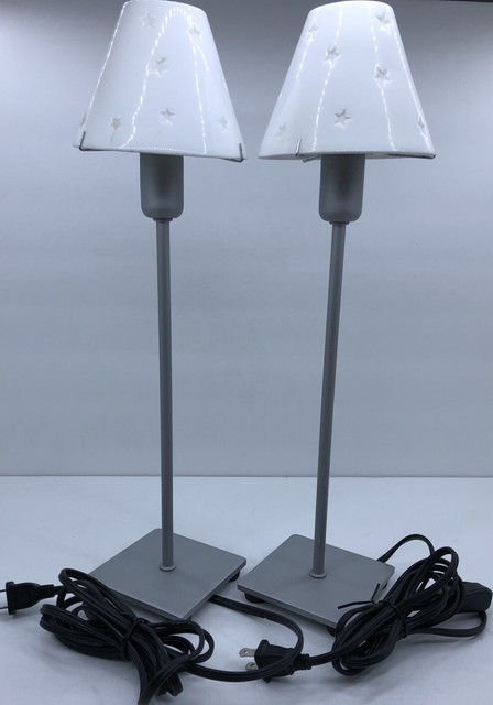 Bedside Table Lamps Small Nightstand Desk Set 2 Glass Star ...