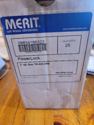 NEW - 3'' TR A/O Coarse Abrasive Sanding Discs for Metal Work by Merit (25 Discs)