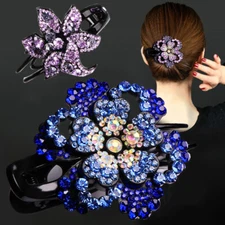 Flower Rhinestone Duckbill Clip for Womens Hair Claws Ponytail Hair Accessoriesɞ
