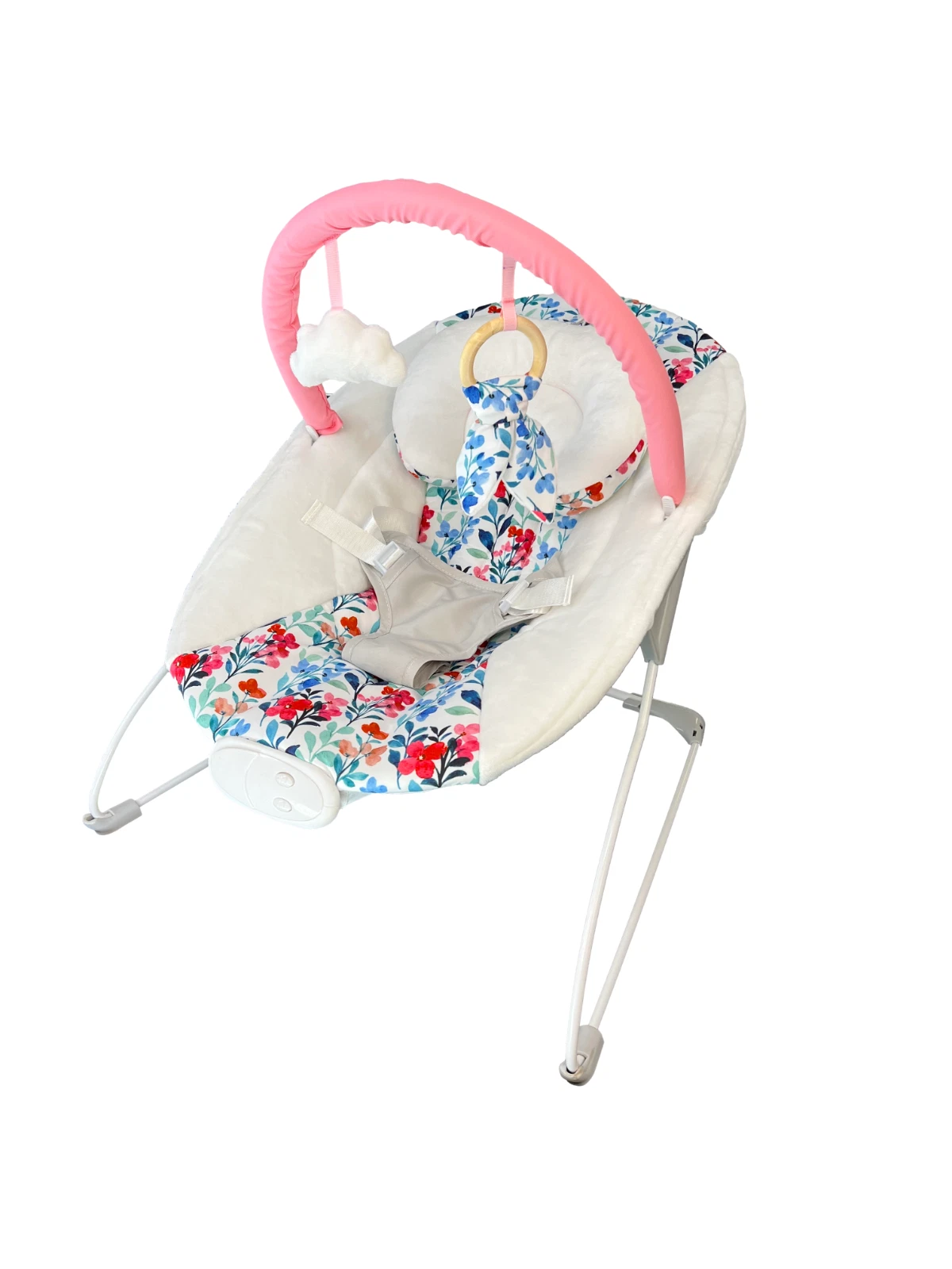 LADIDA Grey & Floral Baby Bouncer Vibration Calming Music Toy Bar & Toys 321
Opens in a new window o