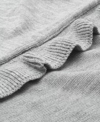 AHLENS SWEDISH, NWT, One Size Fits All, Woman's Soft, Ruffled Wrap/Poncho, Grey - Picture 5 of 8
