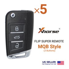 5 Xhorse Universal Super Remote Flip Key Mqb Style 3 Buttons Xemqb1en