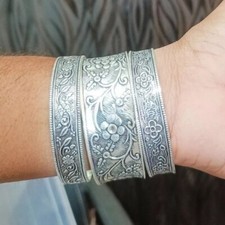 Beautiful Bangle Solid 925 Sterling Silver Handmade Women Popular Bangle, M710