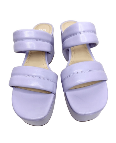 BP Sandals Womens Size 8 Lilac Slip On Platform Open Toe Double Strap - Picture 4 of 8