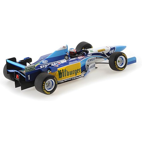 Coche de carreras modelo F1 Michael Schumacher 1:18 1995 GP de Bélgica Benetton por Minichamps - Imagen 2 de 4