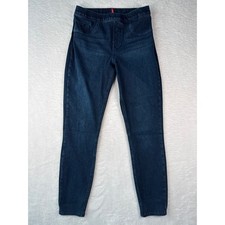 Spanx Denim Stretch Pull On Skinny Jeans Size Medium Dark Wash Ankle Pants