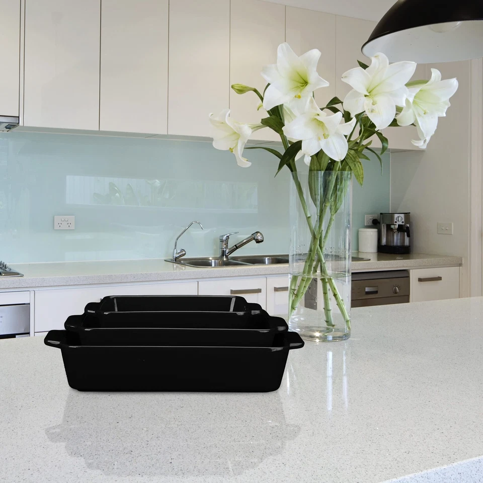 Auflaufform Set Keramik 3 Größen eckig Ofenform für Lasagne Gratin Tiramisu s... - Bild 2 von 4