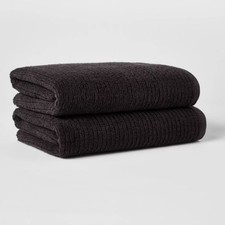 2pk Quick Dry Ribbed Bath Towel Set