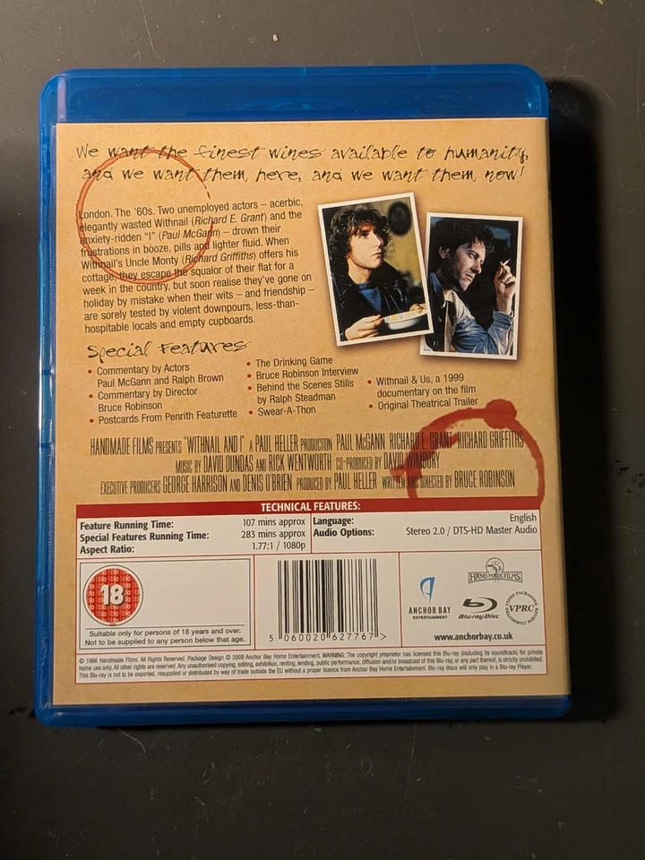 Withnail And I (Blu-ray, 2009) Richard E Grant, Paul McGann & Richard Griffiths - Image 2 of 3