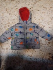 Swiss Tech Toddler Hooded Puffer Jacket 12M Dinosaurs Gray Colors