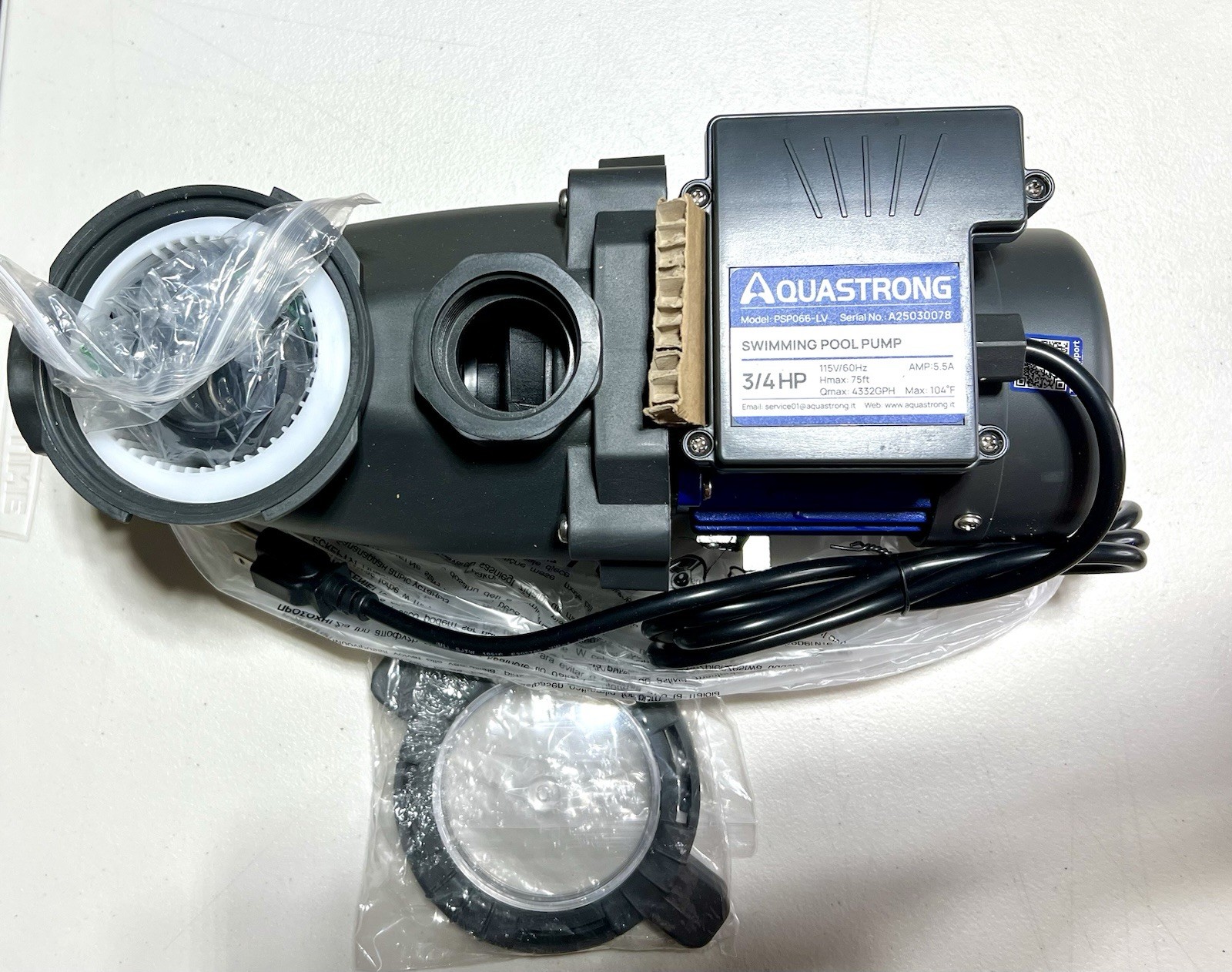 AQUASTRONG 3/4 HP Above Ground Pool Pump w Timer Powerful Self-Priming Pump 115V