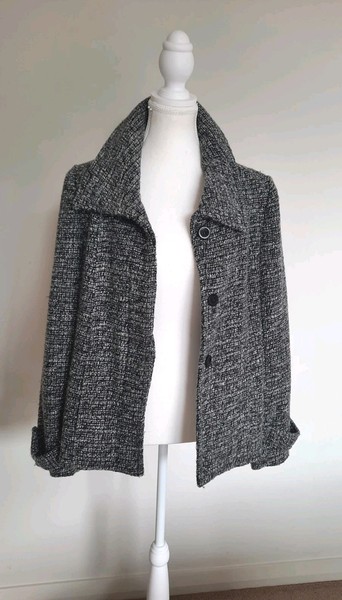 Wool Mix Button Front Short Jacket Warm Soft Quality By Overload Size 12