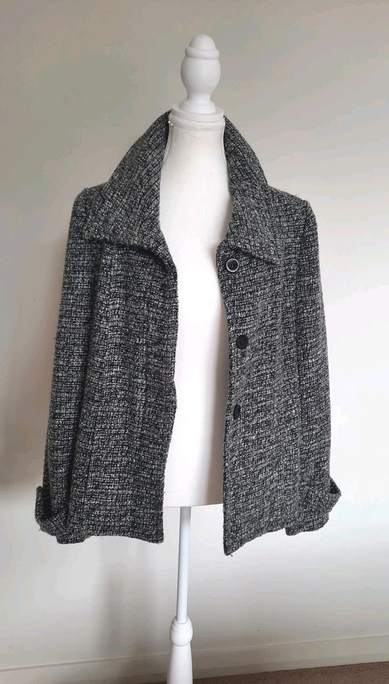 Wool Mix Button Front Short Jacket Warm Soft Quality By Overload Size 12
