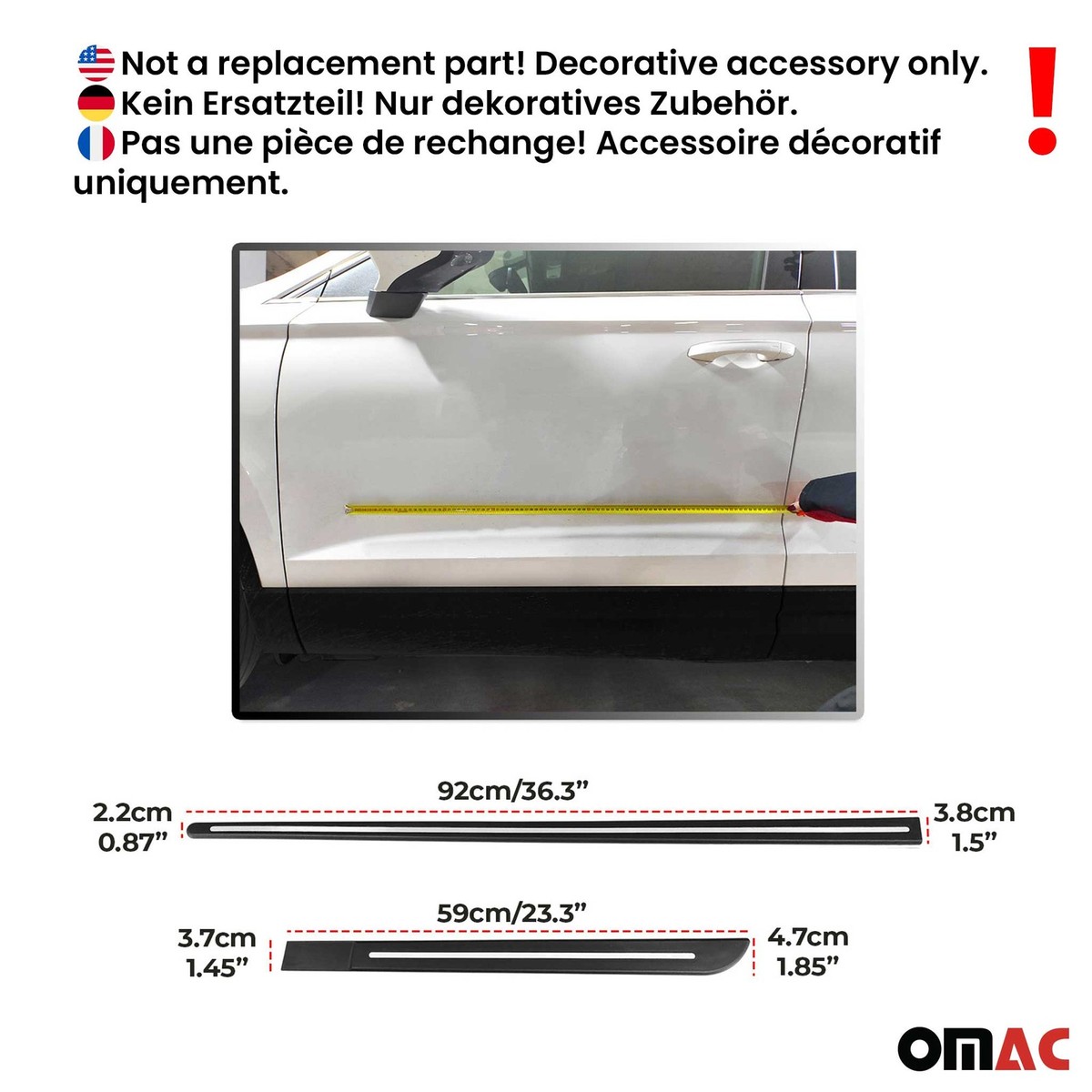 Side Door Molding Trim Skirt Garnish for Nissan Stainless Steel