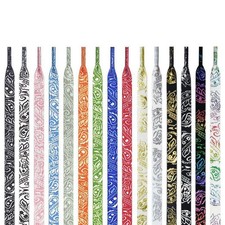 Flat Shoe Laces Cashew Flower Hand-Painted Gilding Sneakers Basketball Tennis