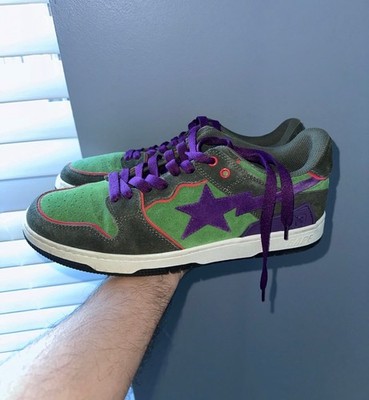 Bape Sk8sta Skunk Green/Purple Sz 10 Rare First Re-release OG