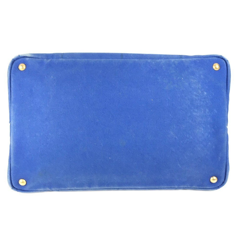 PRADA Canapa L Handbag Bag Tote Bag Blue Unisex Used from japan thumbnail 5