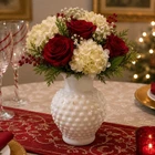 Vintage Hobnail Milk Glass Bud Vase White Small Floral Vase 4.5” Cottage Decor