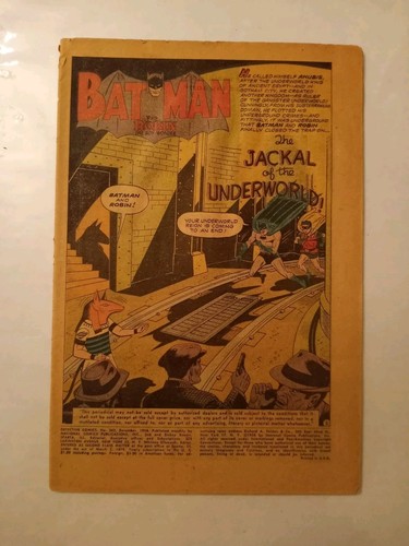 Detective Comics #262 (DC Comics December 1958) Coverless ,light Water Stains.