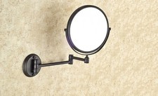 Makeup Mount Oil Magnifying Mirror Vanity 3x Rubbed Wall Brass Folding