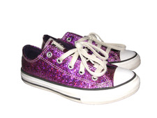 Converse Purple Shoes Youth Size 13Y Chuck Taylor All Star Low Top Glitter
