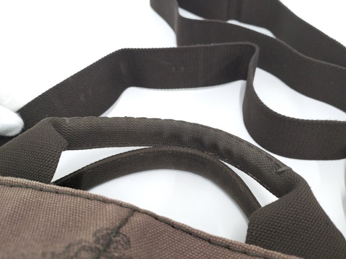 PRADA Canapa Tote 2WAY Handbag Canvas Brown from japan thumbnail 5