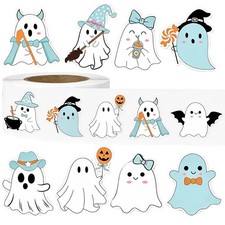 500 Pcs Halloween Ghost Stickers Holographic Waterproof Boo Party Favor Decals