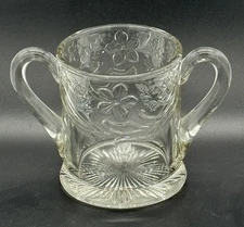 EAPG Spooner Open Sugar Dish Early American Pressed Glass Leaves & Flowers