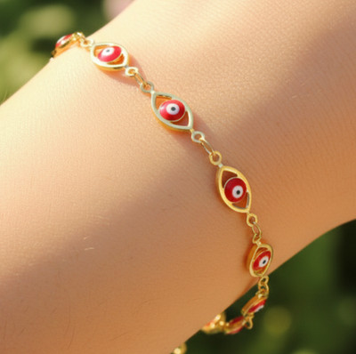 Gold Evil Eye Bracelet for Women Dainty Nazar Charm Bracelet Minimalist Gold